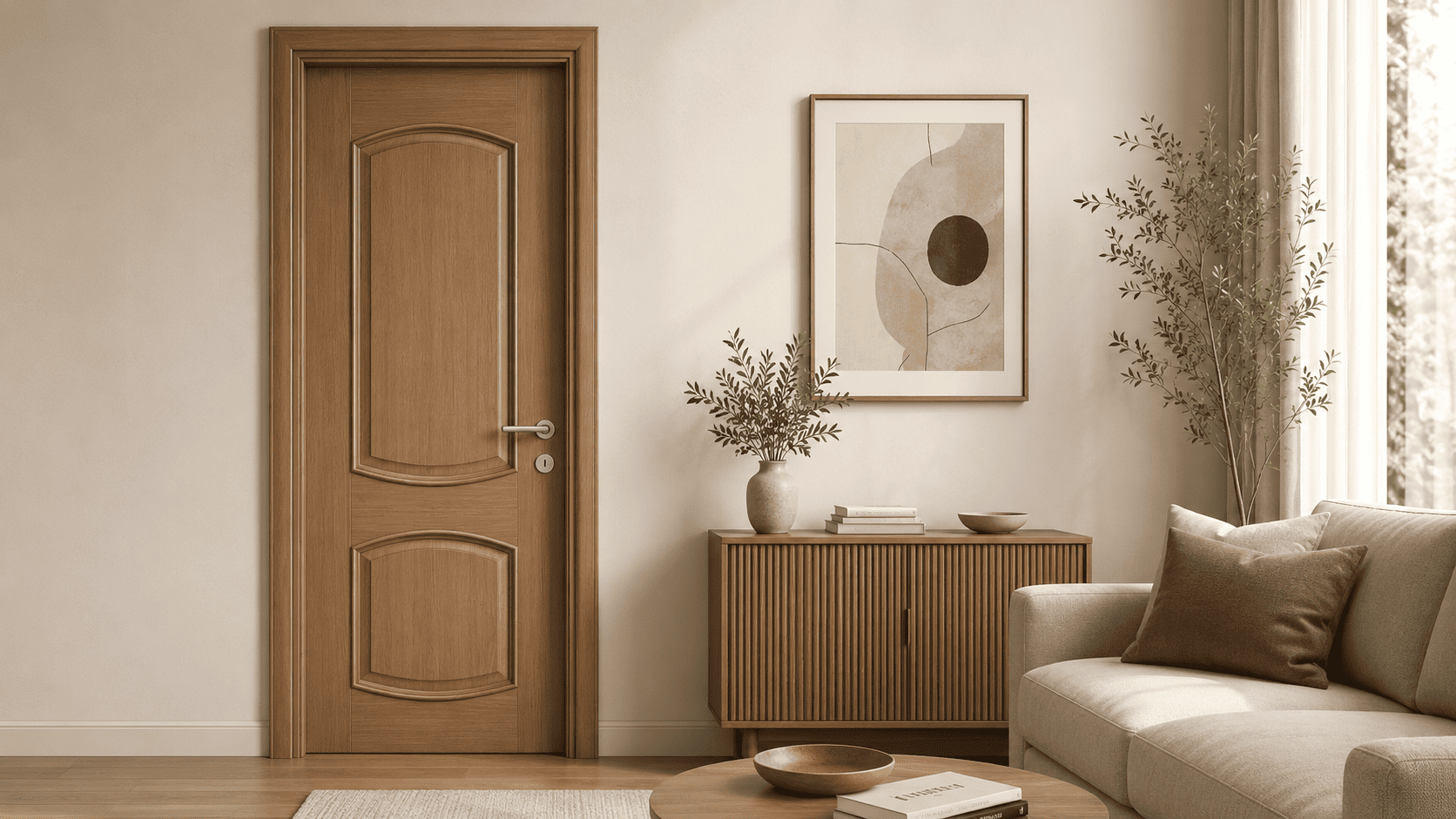 CỬA GỖ MDF PHỦ FILM PVC QUANG NGUYỄN – ĐỒNG BỘ KHÔNG GIAN, HOÀN THIỆN THẨM MỸ
