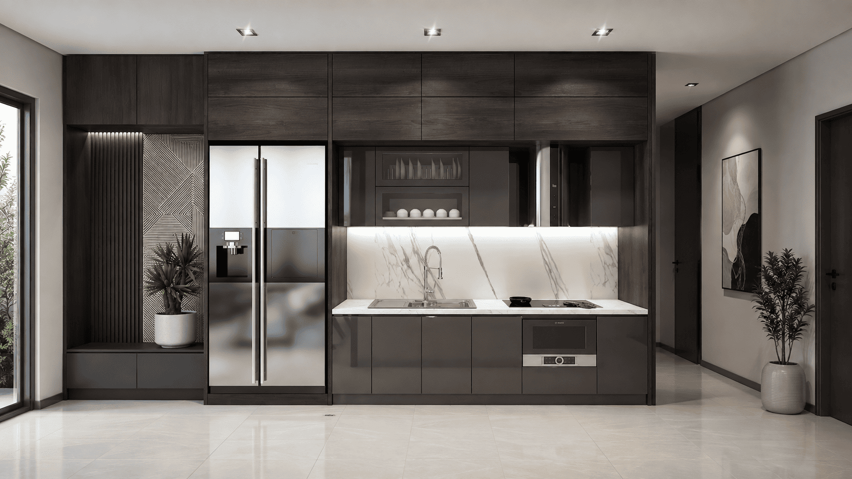 NỘI THẤT QUANG NGUYỄN TỦ BẾP QN-KC14 – Nội Thất Quang Nguyễn, Xưởng Sản Xuất Đồ Gỗ và Cửa PVC